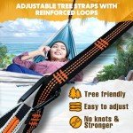 NATUREFUN Ultra-Light Travel Camping Hammock | 300kg Load Capacity,(275 x 140 cm) Breathable,Quick-Drying Parachute Nylon | 2 x Premium Carabiners,2 x Nylon Slings Included | Outdoor Indoor Garden
