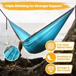 NATUREFUN Ultra-Light Travel Camping Hammock | 300kg Load Capacity,(275 x 140 cm) Breathable,Quick-Drying Parachute Nylon | 2 x Premium Carabiners,2 x Nylon Slings Included | Outdoor Indoor Garden