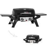 Royal Gourmet GT2005 2 Burner Portable Propane Gas Grill with Foldable Side Tables & Foldable Support Legs, Tabletop Gas Grill with Warming Rack for Outdoor Cooking & Grilling, Black
