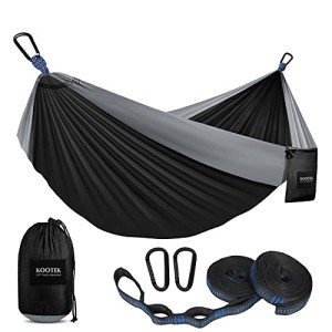 Kootek Camping Hammock 500 lbs Capacity, Portable Hammocks with Tree Straps & Attached Carry Bag, Camping Essentials Gear, Perfect for Outside Indoor Hiking Beach Backpack Travel