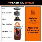 Jetboil Flash 1.0L Portable Fast Boil Stove for Camping and Backpacking with 1-Step Auto Ignition, New for 2025, Propane/Isobutane Burner with Cooking Cup, Mountainscape