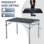 KingCamp Aluminum Folding Lightweight Roll Portable Stable Table for Camping Picnic Barbecue Backyard Party, Indoor & Outdoor, Oversize, Silver Black
