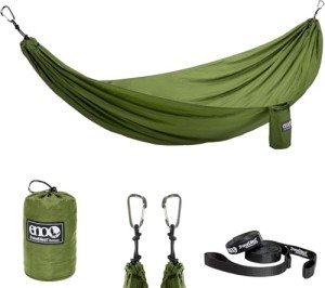 ENO TravelNest Hammock & Straps Combo - Portable Hiking and Camping Hammock with Straps Included - Travel Hammock for Camping, Hiking, Backpacking, a Festival, or The Beach - Moss