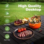 LET'S CAMP Folding Camping Table, Portable Aluminum Roll-up Picnic Backpacking Table with Adjustable Height, Large Storage and Carrying Bag for Picnic, Camping, BBQ, Party, Backyard, Beach