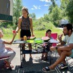 LET'S CAMP Folding Camping Table, Portable Aluminum Roll-up Picnic Backpacking Table with Adjustable Height, Large Storage and Carrying Bag for Picnic, Camping, BBQ, Party, Backyard, Beach