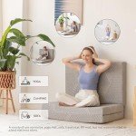 MLILY Tri-Fold Memory Foam Mattress, 4 inch Single Folding Mattress with Collapsible and Washable Cover, Travel and Guest Mat, 75"×25"×4", Grey