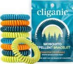 Cliganic 10 Pack Mosquito Repellent Bracelets, DEET-Free Bands, Individually Wrapped (Packaging May Vary)