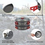 Bulin Camping Cookware Pots and Pans Set, Lightweight Backpacking Cooking Set Outdoor Cook Gear for Family Hiking Picnic (Kettle, Pot, Frying Pan, Bowls, Plates, Spoon)