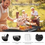 Portable Charcoal Grill Foldable Grills BBQ Grill Charcoal Small Grill for Travel, Camping, Outdoor Cooking, Backyard, Hiking, Patio Garden, Picnics, Black