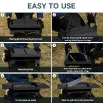 Portable Charcoal Grill Foldable Grills BBQ Grill Charcoal Small Grill for Travel, Camping, Outdoor Cooking, Backyard, Hiking, Patio Garden, Picnics, Black