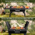 Portable Charcoal Grill Foldable Grills BBQ Grill Charcoal Small Grill for Travel, Camping, Outdoor Cooking, Backyard, Hiking, Patio Garden, Picnics, Black