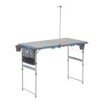 CORE Outdoor Camp Table | 4 Foot Table with Adjustable Height and Storage for Camping Accessories | Foldable & Portable for Beach, Picnic, Backyards, BBQ, Tailgate, Patio and Party