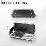 ROVSUN 2-in-1 Portable Camping Stove & Propane Grill with Enamel Griddle & Piezo Igniter, Tabletop Camp Stove with Built-in Handle, Wind Panel & Regulator for Outdoor Camping, Tailgating, Grilling