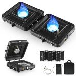 2 Burner Portable Propane Camping Stove, 17200 BTU Camp Stove with Windshield, Folding Gas Stove with Carrying Bag for Camping, Outdoor Cooking, BBQ & Tailgating (Black)