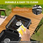 2 Burner Portable Propane Camping Stove, 17200 BTU Camp Stove with Windshield, Folding Gas Stove with Carrying Bag for Camping, Outdoor Cooking, BBQ & Tailgating (Black)