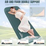 Camping Sleeping Pad - Ultra-Thick Camping Mattress Pad with Built-in Foot Pump Memory Foam Camp Pad - Easy Inflate&Deflate - 4-Season Portable Camp Sleeping Mat with Pillow for Travel/Car/Tent/Home