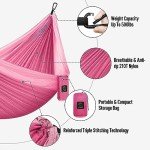 Camping Hammock Double & Single Portable Hammock with Tree Straps, Lightweight Nylon Parachute Hammocks Camping Accessories Gear for Indoor Outdoor Backpacking, Travel, Hiking, Beach