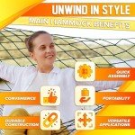 Mesh Hammock - Easy to Set Up Rope Hammocks for Outside, Dark Green Color, 90x31.5 Nylon Net Hammock, Max 100 KG (220 Pounds), Tree Hammocks for Outside, Camping & Patio Relaxation