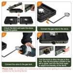 ALBOMI 2 Burner Propane Camping Stove,Portable Folding Gas Stove for Camping with 17200 BTU,Two Adjustable Burners with Easy Carrying Handle&Inlet Gas Pipe,Outdoor Camp Stove for Camping Backpacking