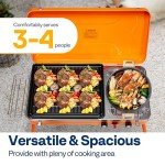 VIVOHOME 2-in-1 Gas Camping Stove with Detachable Legs, Portable Propane Grill, 20000 BTU Tabletop Grill Cooker for Party, Camping, Picnics, Backyards