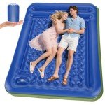 Wusrop Double Sleeping Pad for Camping, Extra Thick 5 Inch Self-Inflating 2 Person Camping Mattress,with Built-in Foot Pump, Insulated Inflatable Camping Mat for Backpacking, Hiking, Tents & Winter