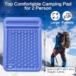 Wusrop Double Sleeping Pad for Camping, Extra Thick 5 Inch Self-Inflating 2 Person Camping Mattress,with Built-in Foot Pump, Insulated Inflatable Camping Mat for Backpacking, Hiking, Tents & Winter