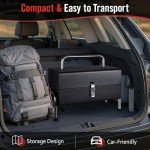 SUNLIFER Portable Charcoal Grill, Table Top Small BBQ Grill For Outdoor, Camping, Beach, Easy Assembly, Heavy Duty & Multi-Use Small Grill, Black (270 Sq.In)