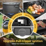 2 Burner Portable Camping Stove Propane, Folding Propane Stove for Camping, Camp Stove with 17,000 BTU,Two Adjustable Burners Gas Camping Stove with Carrying Bag for Outdoor Cooking,BBQ