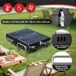 SUNLIFER Portable Charcoal Grill, Table Top Small BBQ Grill For Outdoor, Camping, Beach, Easy Assembly, Heavy Duty & Multi-Use Small Grill, Black (270 Sq.In)