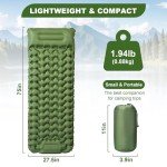 Yewkoisl Sleeping Pad for Camping - Ultralight (1.9lbs) Inflatable Camping Mattress with Built-in Pillow & Foot Pump, 4" Thick Compact Air Pad for Backpacking, Hiking, Traveling, One-Second Deflation