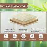 KingCamp Bamboo Adjustable, Anti-UV Portable Folding Table, Picnic, Camping, Three Heights,2-6 People, 23.6x15.7x10.6/15.7in, Yellow_23.6"x15.7", 2 Person