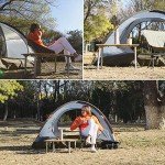 KingCamp Bamboo Adjustable, Anti-UV Portable Folding Table, Picnic, Camping, Three Heights,2-6 People, 23.6x15.7x10.6/15.7in, Yellow_23.6"x15.7", 2 Person