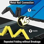 VILLEY Portable Camping Table with Adjustable Legs, Lightweight Aluminum Folding Beach Table with Carrying Bag for Outdoor Cooking, Picnic, Beach, Backyards, BBQ and Party - Blue