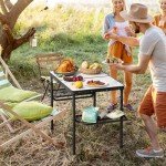 Titanker Folding Camping Table 3ft, Folding Picnic Table, Camp Tables Portable, 50% Extra Side Space, Outdoor Patio Table, RV/Car Camping Essentials, Aluminum Light & Solid