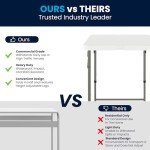 Flash Furniture 4' Rectangular Plastic Folding Event Table with Adjustable Legs and Carrying Handle, Bi-Fold Portable Banquet Table for Indoor/Outdoor Events, White
