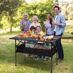 Dr.Quark Camping Table 41.4''x 28.4'' Ultra Compact Aluminum Folding Table With Large Storage Roll Up Portable 4-6 Person Foldable Camp Table and Carry Bag