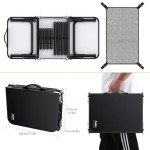 Anbte Folding Camping Table with Storage Net, 3ft Camping Table Aluminum Folding Table with 3 Adjustable Height Max 27.5 Inch Picnic Table Portable Table for Outdoor Backyard BBQ, Pure Black