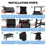 KPR Retractable Small Folding Table and Stool Set, Portable Camping Foldable Table Lightweight Yet More Sturdy with Adjustable Stool for Outdoor Picnic, Beach, Camp, Also Ideal as Laptop Bed Desk