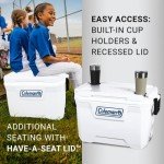 Coleman Classic Series 52qt Marine Cooler, Fully Insulated Lid & Body Keeps Ice up to 3 Days, Holds up to 80 Cans