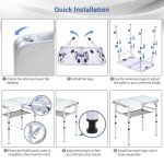 Sportneer Camping Table: Adjustable Height Small Folding Table 23.6" L x 15.7" W 3 Height with Mesh Layer - Compact & Portable Camping Essentials for Outdoor Camp Garden Picnic BBQ Dining Cooking