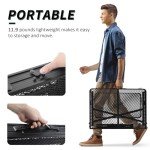 WildFinder Folding Table with 2 Wing Panels, 3x2 FT Camping Table with Mesh Desktop,Height Adjustable Folding Grill Table with Mesh Bag,Portable Outdoor Table for Picnic,Camping,BBQ,Beach(Black)