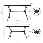 Naturehike FT11 Height Adjustable Camping Table, Ultralight Aluminum Roll Up Table with Carry Bag, Portable Backpacking Camp Table for Hiking Picnic Fishing Beach