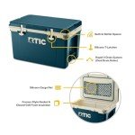 RTIC Ultra-Light 52 Quart Hard Cooler Insulated Portable Ice Chest Box for Beach, Drink, Beverage, Camping, Picnic, Fishing, Boat, Barbecue, 30% Lighter Than Rotomolded Coolers, Marine/Canvas