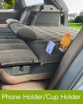 SUV Air Mattress, Inflatable SUV Mattress Bottle and Phone Holder Thickened Flocking & PVC Surface Car Air Mattress with Electric Air Pump Travel Mattress for Car Camping Road Trip (Black)