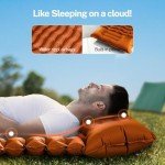 OGERY Sleeping Pad, 4" Extra-Thick Camping Sleeping Pad with Pillow and Built-in Foot Pump, Self Inflating Air Mattress Mat for Camping Backpacking Hiking Traveling Tent