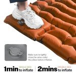 OGERY Sleeping Pad, 4" Extra-Thick Camping Sleeping Pad with Pillow and Built-in Foot Pump, Self Inflating Air Mattress Mat for Camping Backpacking Hiking Traveling Tent