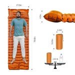 OGERY Sleeping Pad, 4" Extra-Thick Camping Sleeping Pad with Pillow and Built-in Foot Pump, Self Inflating Air Mattress Mat for Camping Backpacking Hiking Traveling Tent