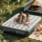 InnoTruth Queen Camping Air Mattress with Built-in Pump, 13" Raised Comfort, Ideal for Travel, Camping, Outdoor, Summer Camp, Durable Inflatable Bed for Home & Guests, Gray