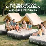 InnoTruth Queen Camping Air Mattress with Built-in Pump, 13" Raised Comfort, Ideal for Travel, Camping, Outdoor, Summer Camp, Durable Inflatable Bed for Home & Guests, Gray