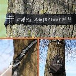 MalloMe XL Hammock Straps for Trees - Hammock Tree Straps Set 2000+ LBS Heavy Duty 40 Loops & 100% No Stretch Suspension System Kit - Camping Hammocks Accessories | 2 Carabiners | 12 Feet Black